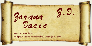 Zorana Dačić vizit kartica